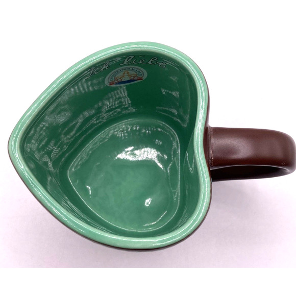 2018 Christkindlmarket Chicago Heart Shaped Mug Green & Brown Ich Liebe - Picture 8 of 9
